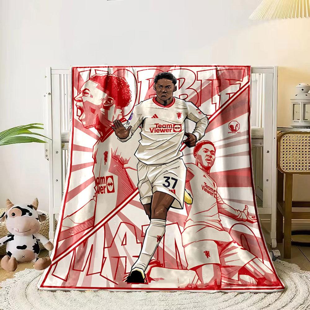 Dynamic player illustrations with bold red text and sharp geometric lines. for all seasons blanket lunch break throw gift