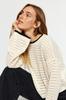 Women's Fashion New Sweater Ecru Openwork Hole Knitwear Sweater