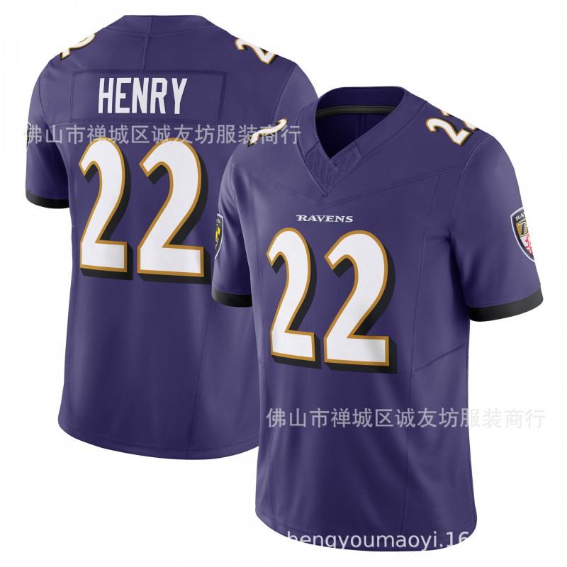 3rd Gen Rugby Jersey Baltimore Ravens 22 Black Henry Style Mens Athletic Shirt