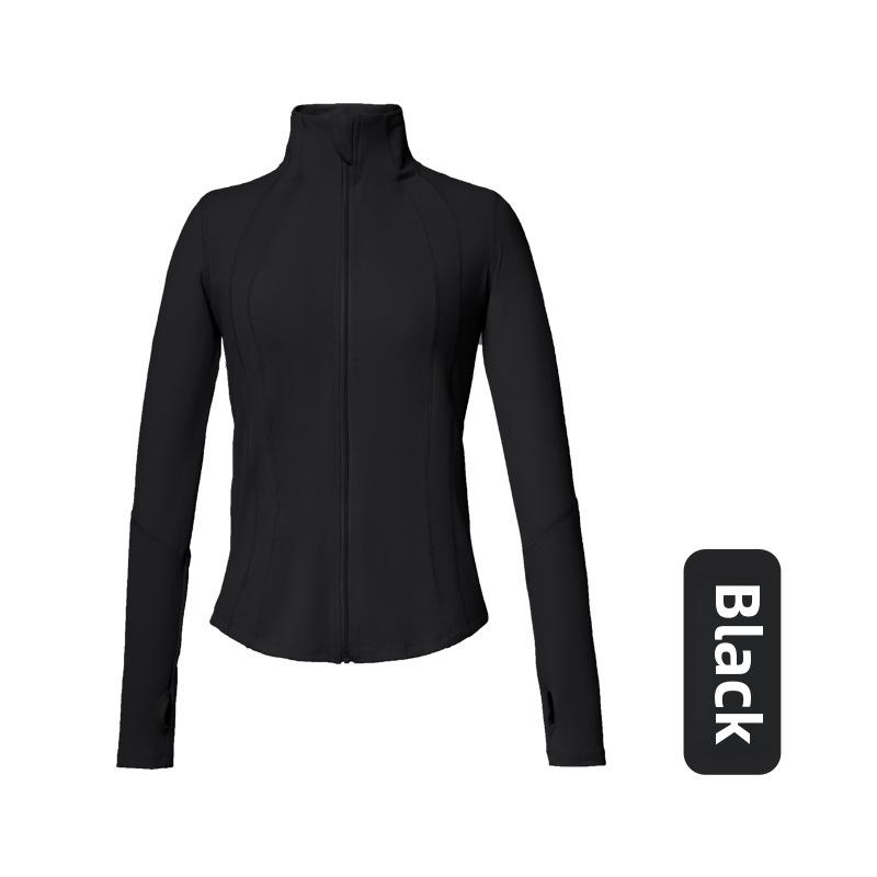 2023 Spring/Autumn Slim Fit Yoga Jacket: Long Sleeve, Stand Collar, Zip-Up for Running & Training