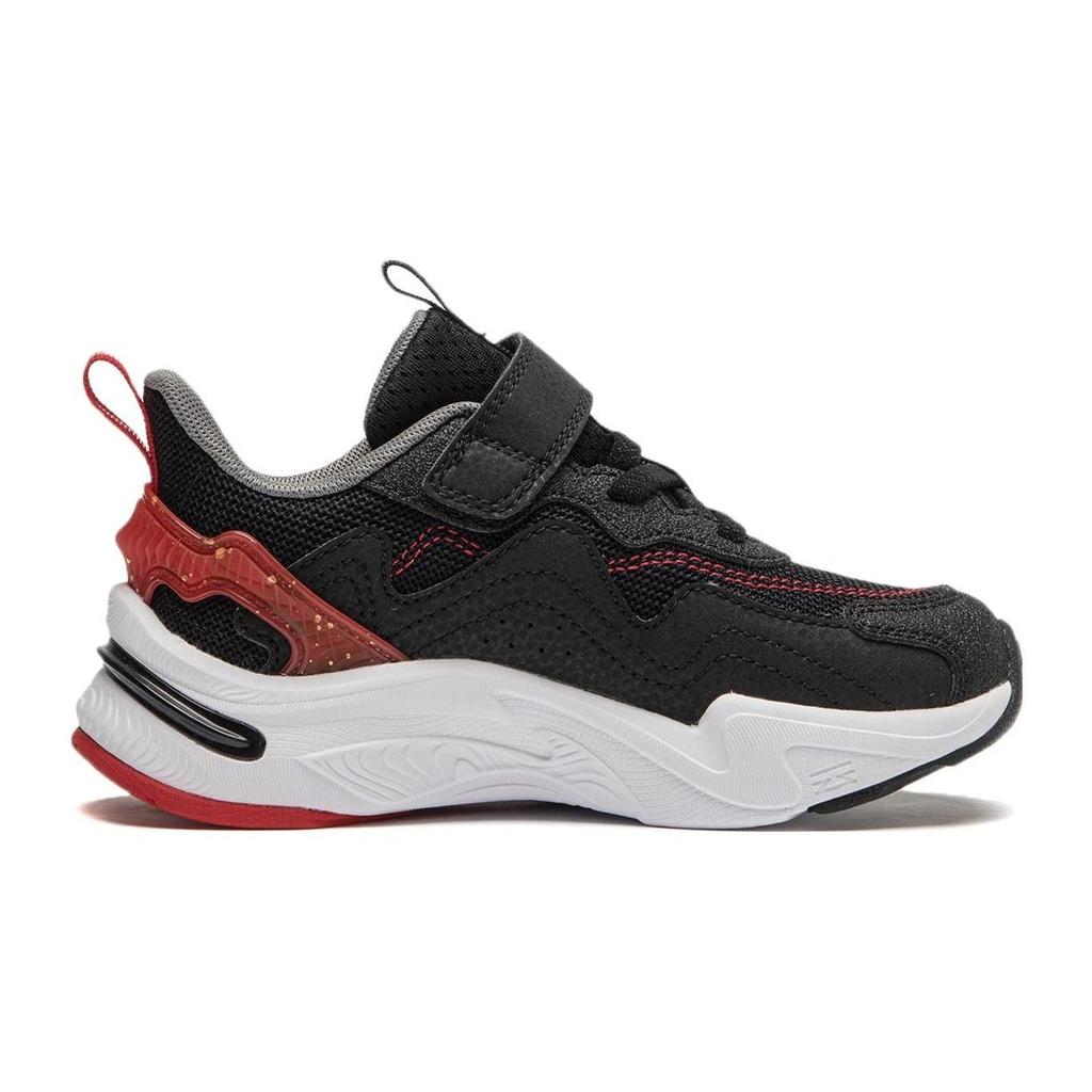 Li-Ning Cloud V3 Kids Non-Slip Shock Absorbing Wear-Resistant Low-Top Running Shoes Kids Sneakers Black Red YKNU010-3