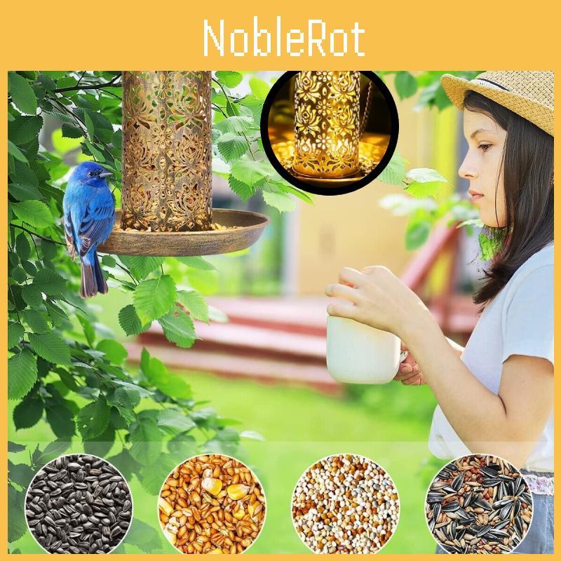 Очаровательная уличная металлическая кормушка-колибри на солнечных батареях и декоративный садовый светильник для кормления и поения птиц