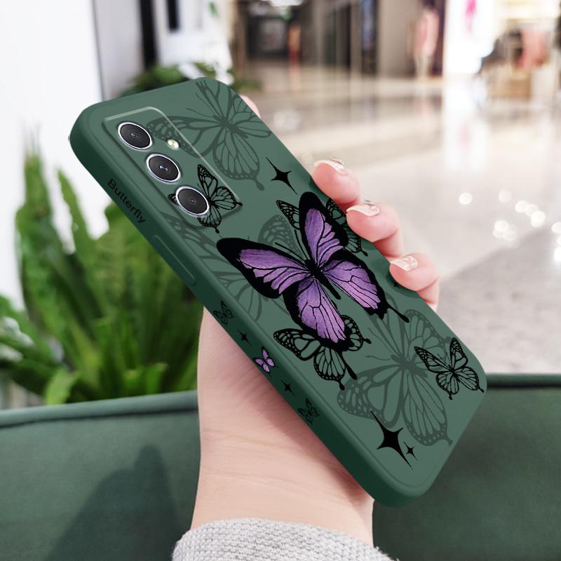 Flying Butterfly  Phone Case For Samsung Galaxy A37 A57 Liquid Silicone Cover