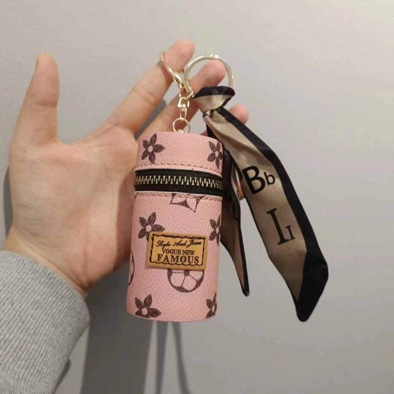 Популярный портативный мини-круглый кошелек-брелок для монет: Мешочек для хранения бальзама для губ в виде красного конверта