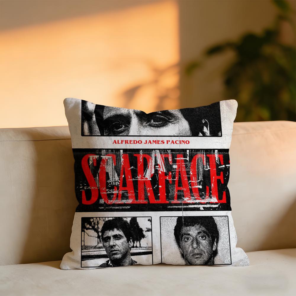 Scarface Cushion Cover Cozy Velvet Throw PillowSoft Warm Cushion For Sofa Bed