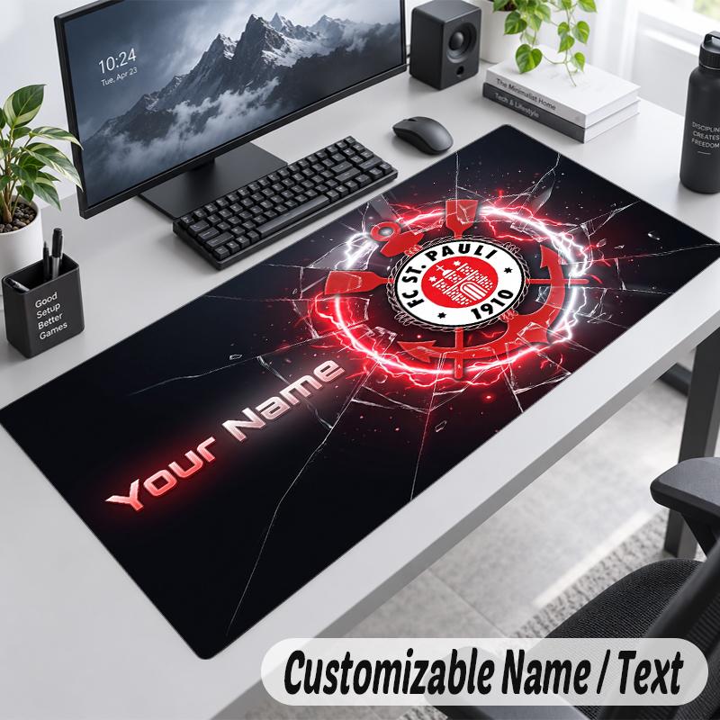 Custom Name Text Mouse Pad FC St. Pauli Personalized Desk Pad For Work And Gaming