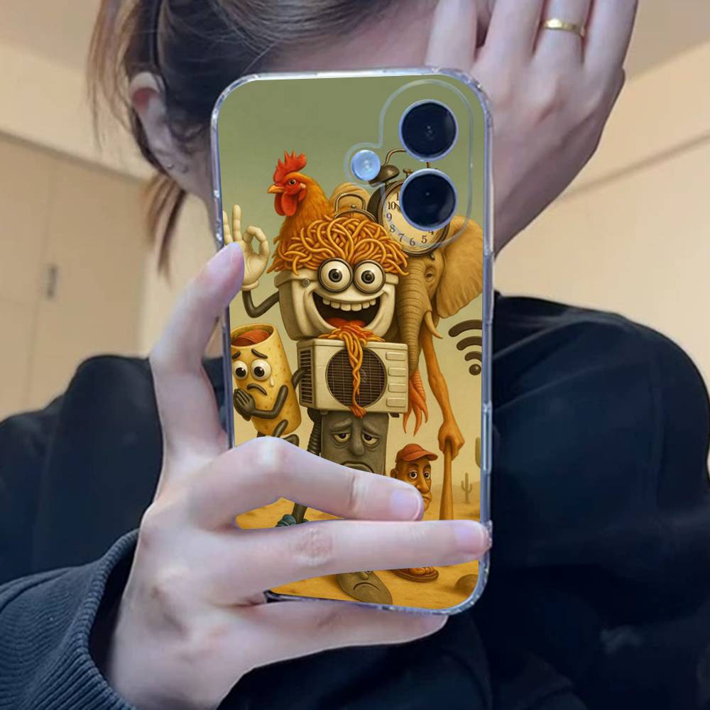 Italian Brainrot Animals Clear Silicone Soft TPU Phone Case For iphone 17 16 15 14 Plus 13 12 Mini 11 Pro Max Shell Capa
