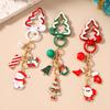 Festive Keychain: Christmas Jewelry with Santa, Snowman, Tree, and Candy-themed Pendant