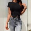 Women's Slim Summer Sexy Waistless Irregular Short Sleeve T-Shirt