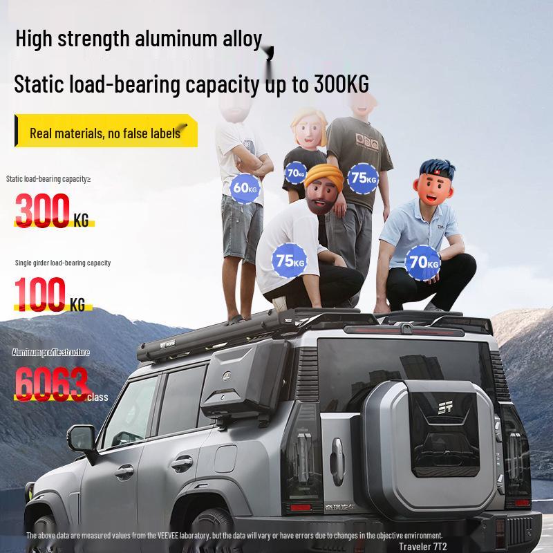 Jetour Traveller Shanhai T2 Off-road Roof Rack with Folding Ladder and Spotlights