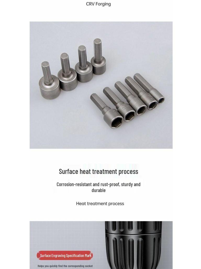 Мощный магнитный ударный гайковерт: Удлиненная глубокая шестигранная головка для электродрели