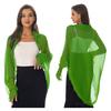 Womens Casual Long Sleeve Sun Protection Tops Open Front Chiffon Wraps Pleated Shawl Cover Ups Beachwear