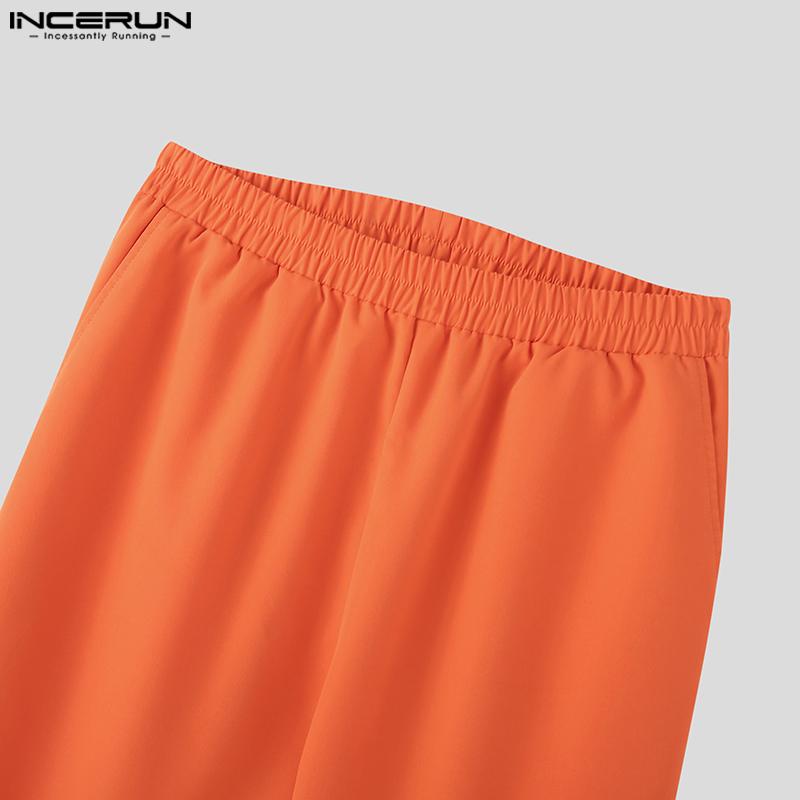 INCERUN Летние мужские комплекты из 2 предметов, топы без рукавов, длинные брюки с эластичной резинкой на талии