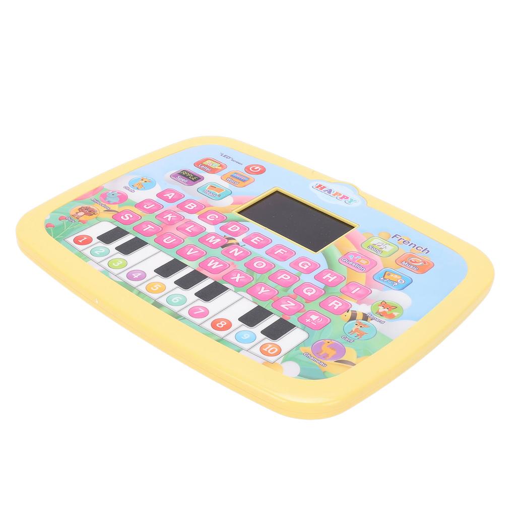 Kids Learning Tablet LED Screen Educational Alphabet Numbers Story Reading Learning Tablet Toy Yellow