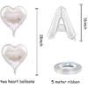 Just Married Balloon Banner, 16 inch Quality Wedding/Bachelorette/Bridal Shower/Wedding Engagement Party Decors Supplies. (SILVER KIT)