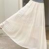 Navava Women S Cool Lovely paStel Shirring Pleated Long Skirt nS501