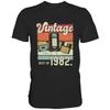 Vintage 40th Birthday 40 Years 1982 Retro Cassette Tape Video Cassette Floppy Tshirt T-Shirt Husband Wife Shirt Streetwear