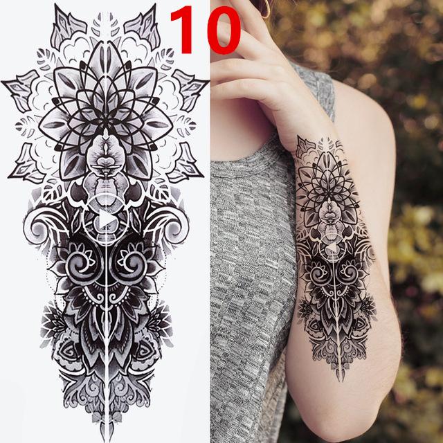 1 шт. Наклейка-тату «Черный лес» для мужчин, женщин, детей, временная татуировка с тигром, волком, черепом смерти, имитация хны, скелет, животное