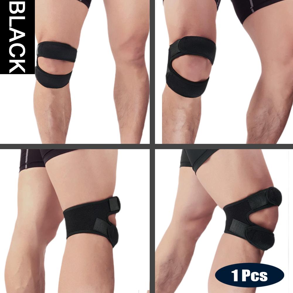 1Piece Adjustable Patella Knee Strap with Double Compression Pads Knee Support Running Basketball Football Cycling Tennis Yoga