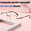 Rimless Square Glasses for Men Women Cut Edge Clear Lens Glasses Fashion Anti Blue Light Computer Glasses