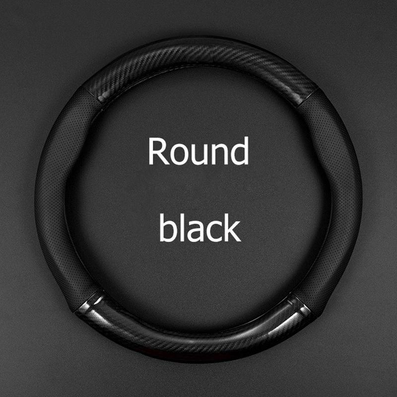 Car Carbon Fiber Leather Universal Steering Wheel Cover Waterproof and Non-slip Suitable for All Cars