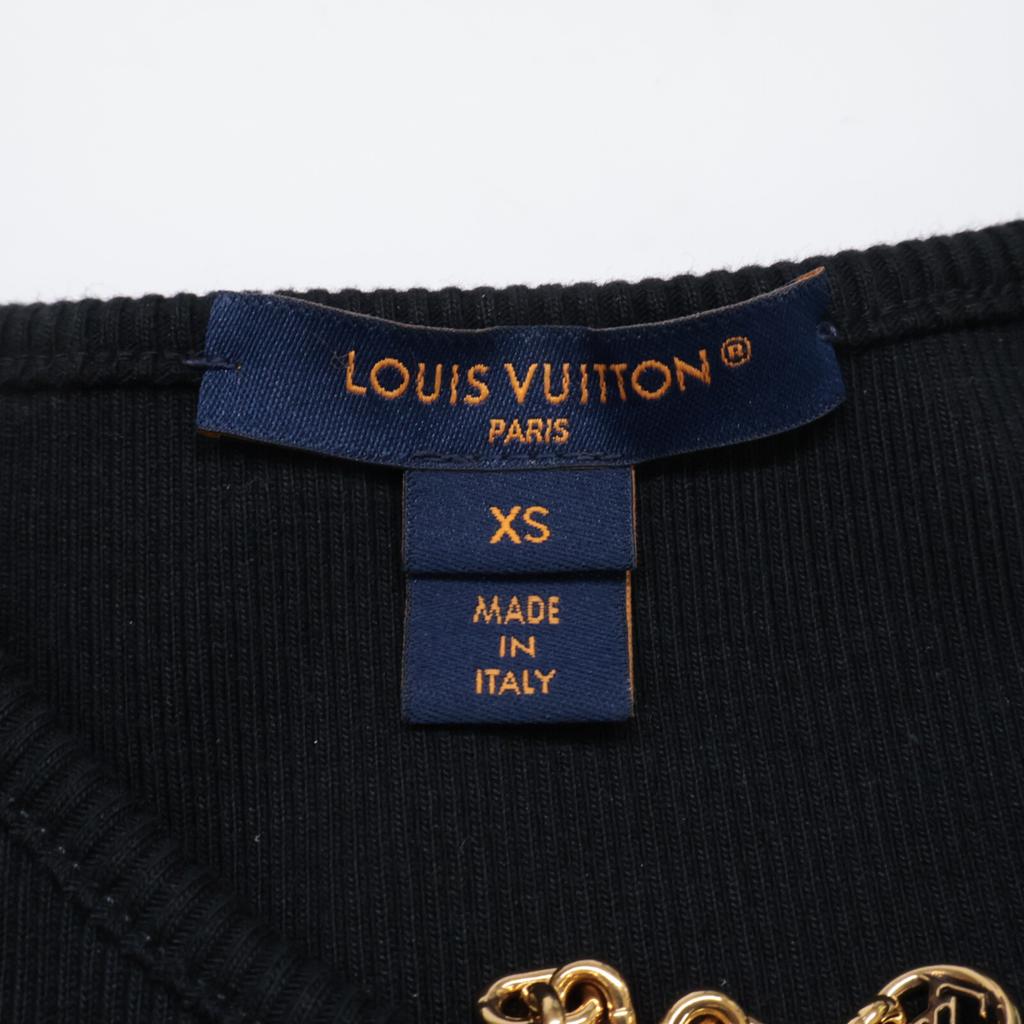 Louis Vuitton [Внутренний Обычный/24 Нержавеющая Сталь] RW241WW GXW FQJD12 Петля-Лента Платье/ платье XS черныйБ/у