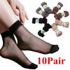 10 пар/лот летние сексуальные ультратонкие прозрачные шелковые носки с кристаллами для женщин