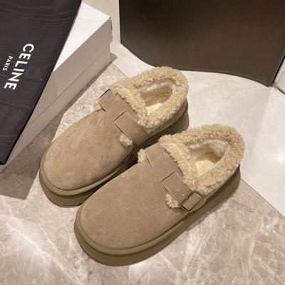 Модные зимние новые толстые хлопковые ботинки женские модные с круглым носком замшевые с пряжкой теплые удобные плоские зимние ботинки