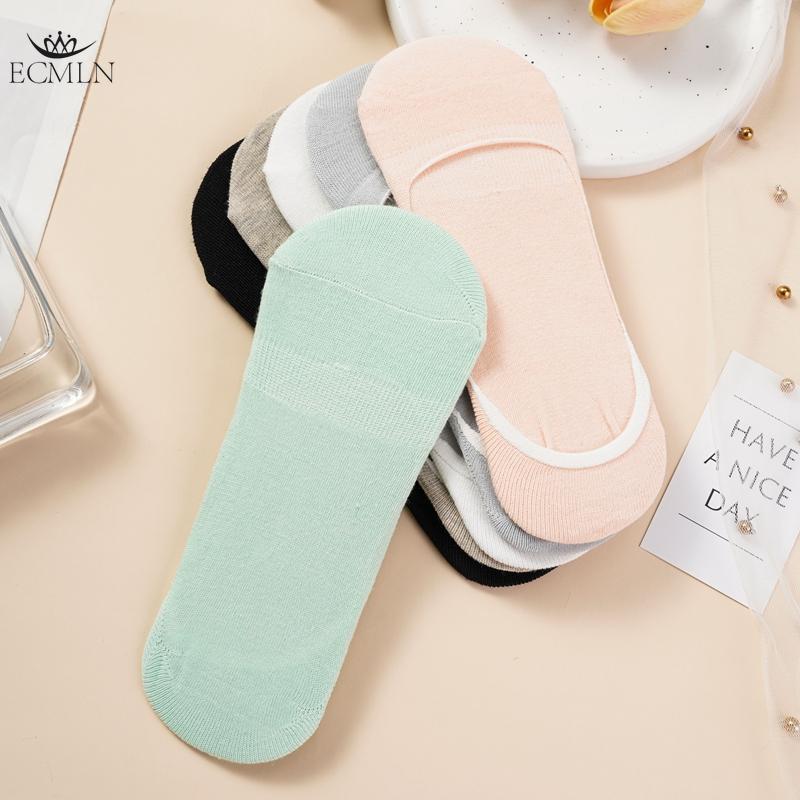 Women's Low Cut Summer Invisible Solid Color Boat Socks Thin Non-slip Socks