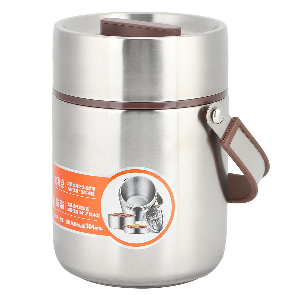 Пищевой нержавеющая сталь изолированный ланч-бокс большой емкости пищевой контейнер для школьного офиса 1.6 л