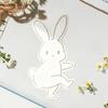 Cute Bunny Wall Decal Easter Wall Sticker Wooden Rabbit Animal Wall Art Decor