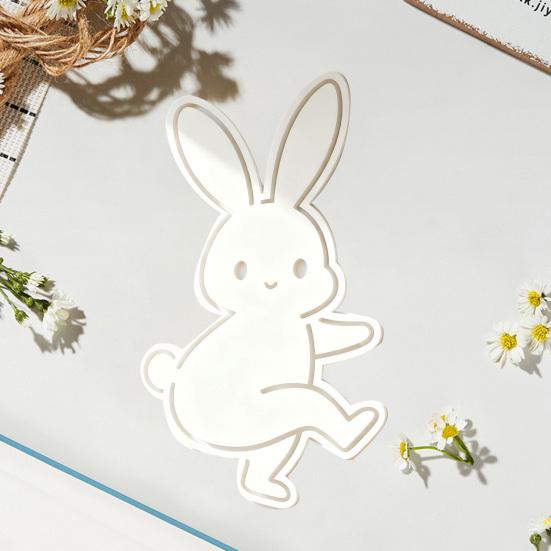 Cute Bunny Wall Decal Easter Wall Sticker Wooden Rabbit Animal Wall Art Decor