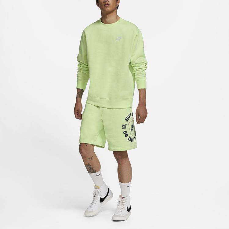 Nike Sweatshirts Men's Green Crew Neck Moderate Regular BV2663-383