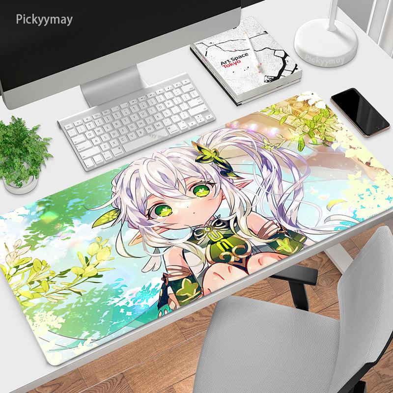 Genshin Impact большой игровой коврик для мыши, геймерские коврики для мыши, коврик для клавиатуры, настольный коврик Nahida Kawaii, настольные коврики, аниме коврик для мыши в подарок