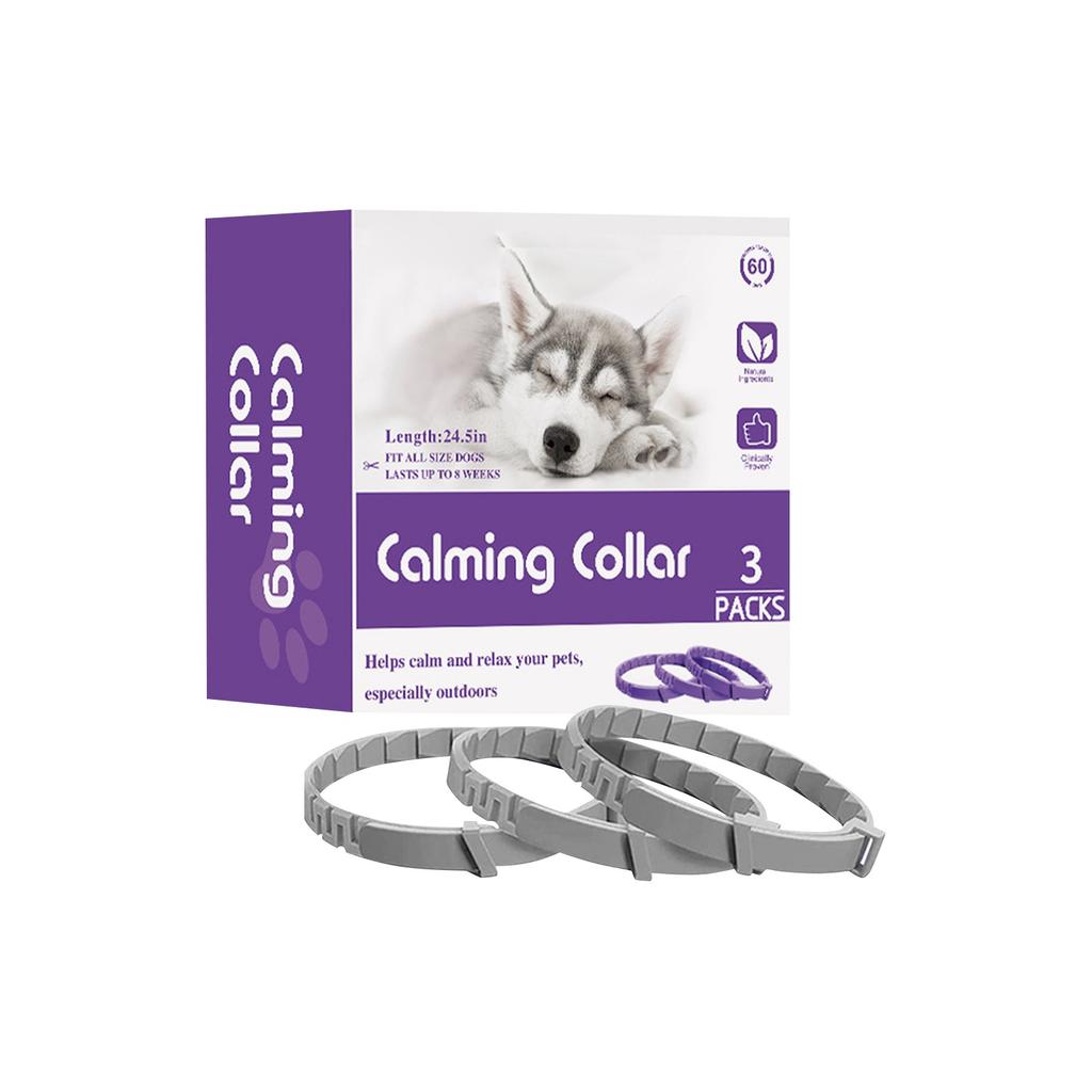 Pack Of 3 Dog Calming Collars With Long-lasting Release, Dog Calming Collars Help To Reduce Undesirable Behaviours, Stress In Puppies And Adul
