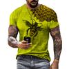 3D Digital Printed T-shirt Honeycomb Bee 3D Printed Pattern T-shirt Men's Street Style T-shirt