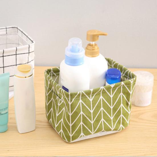 Складная корзина для хранения с ручками Водонепроницаемая Большая вместимость Хлопок Лен С принтом Многофункциональная Дом Офис