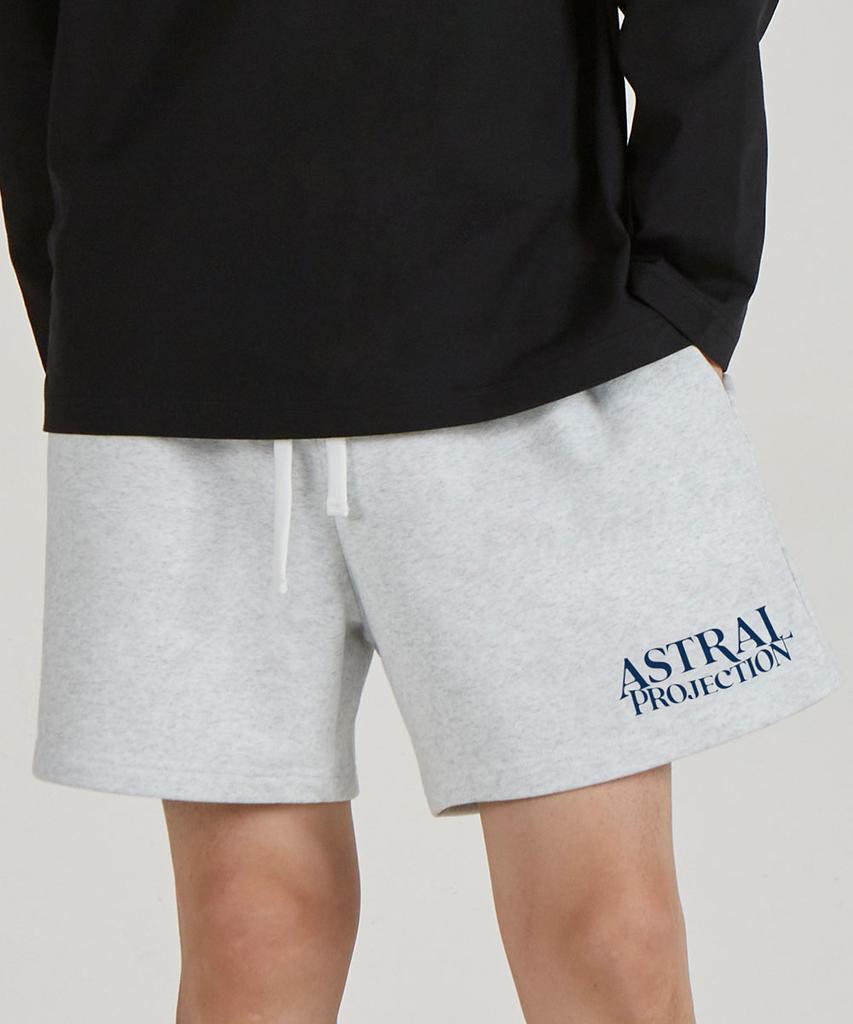 ASTRAL PROJECTION Lettering Logo Comfortable Waffle Terry Shorts_White Melange