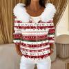 Women's Fashion Casual Sweater Zipper Print Cardigan Plush Hooded Jacket