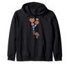 Cute Emu With Hearts Hearts Cute Emu Zip Hoodie -