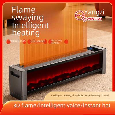 Yangzi 3D Flame Плинтусный нагреватель: Электрический вентилятор Quick-Heat для ванной комнаты и дома
