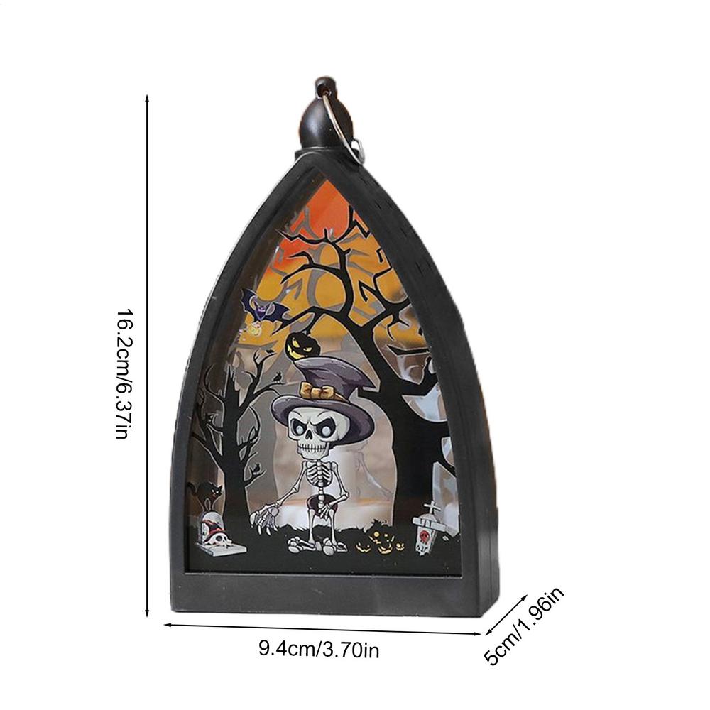 2025 Halloween Witch Pumpkin Lantern LED Vintage Skull Pumpkin Castle Lanterns Centerpieces Halloween Jack-O-Lantern Decoration