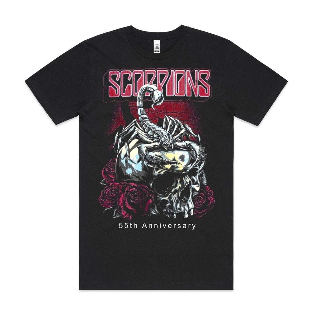 Футболка Scorpions Группа Семейная футболка Музыка Рок-н-ролл Мужская Женская Летняя Мужская футболка Черная с круглым вырезом Хлопковая футболка