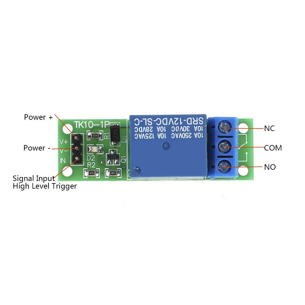 10 шт. Плата реле на 1 канал DC 12V Модуль Триггер высоким уровнем для Arduino