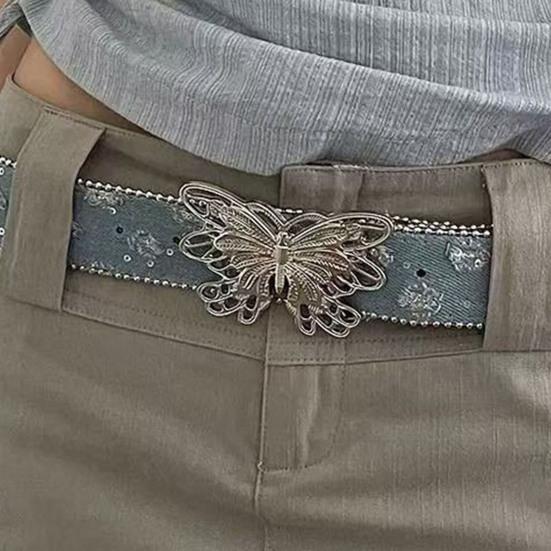 Женский широкий ремень однотонного дизайна с пряжкой-бабочкой, универсальный ремень для платья, рубашки
