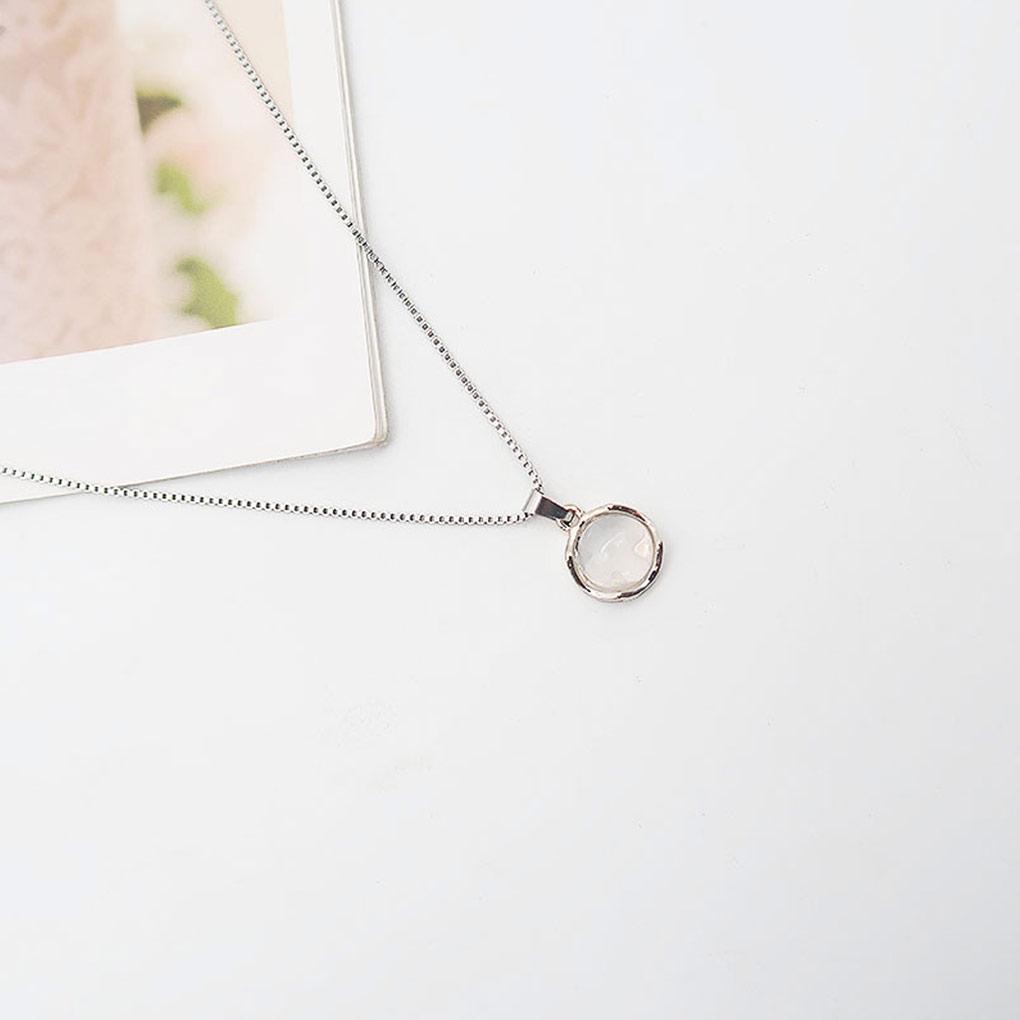 2Pcs Women Geometric Pendant Necklace Steel Chains Neck Decor Ornaments Ladies Jewelry for Dating Party Jewelries