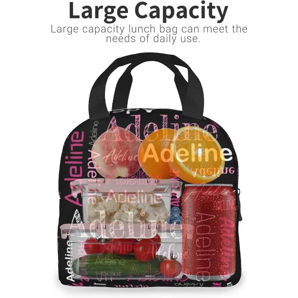 Сумка для ланча с индивидуальным именем, персонализированная изолированная сумка-холодильник для ланча, сумка-тоут для мальчиков и девочек, пикника, офиса, кемпинга