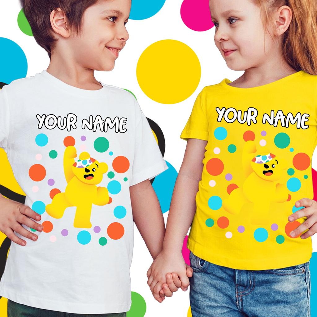 Personalised Spotty Day T-Shirt Children In Need Boy Girl Kids School Top #SD7