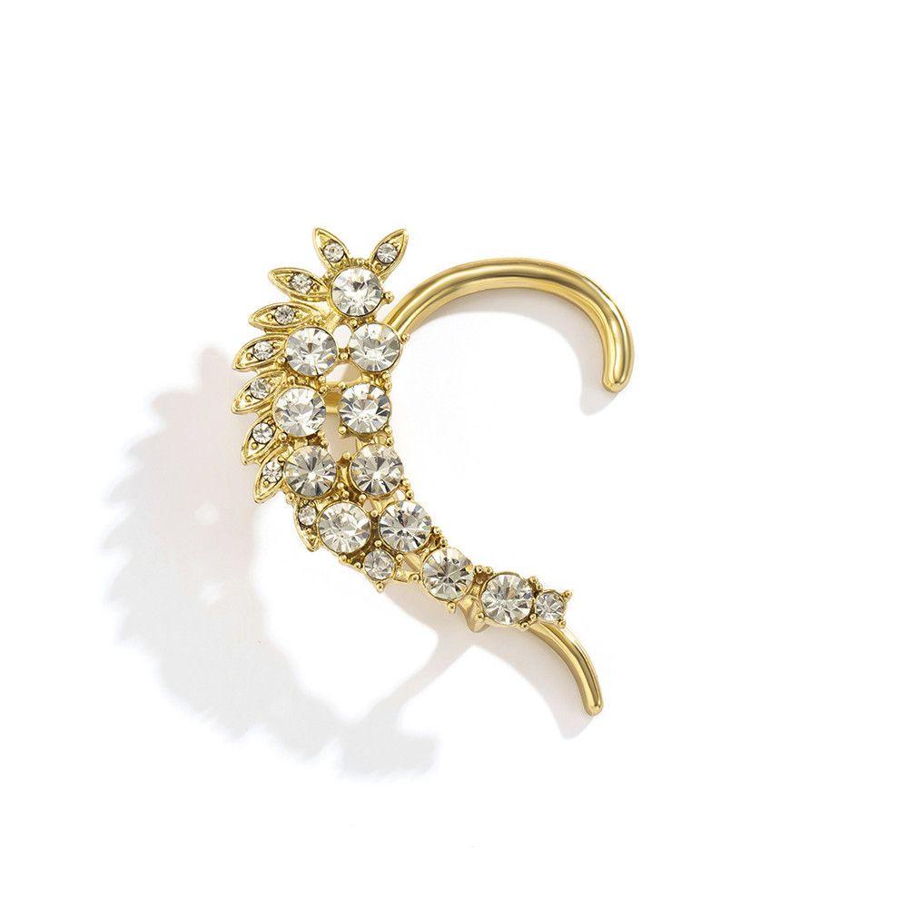 Женские цирконовые модные геометрические поддельные пирсинг-бабочки серьги-манжеты для ушей