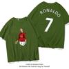 C Ronaldo summer short-sleeved men's and women's jerseys short-sleeved T-shirts pure cotton round neck basketball sports casual clothes